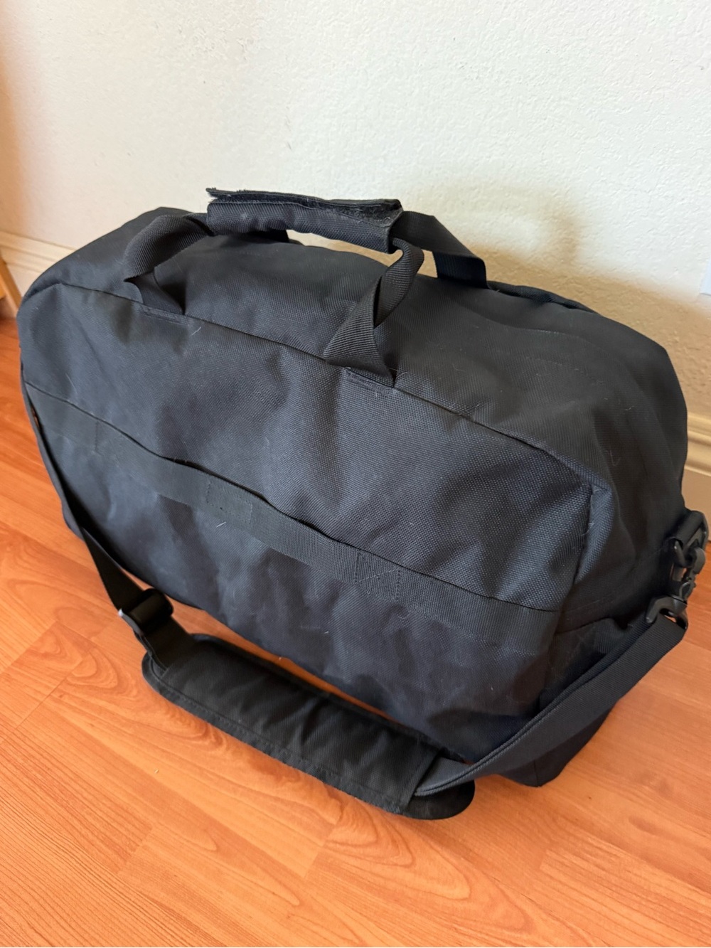 【Muji】Black Nylon Duffle Bag with Dual Carry Straps